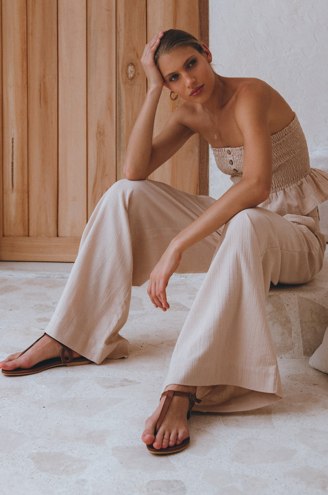 Raya Wide Leg Linen Pants by Bali Lane