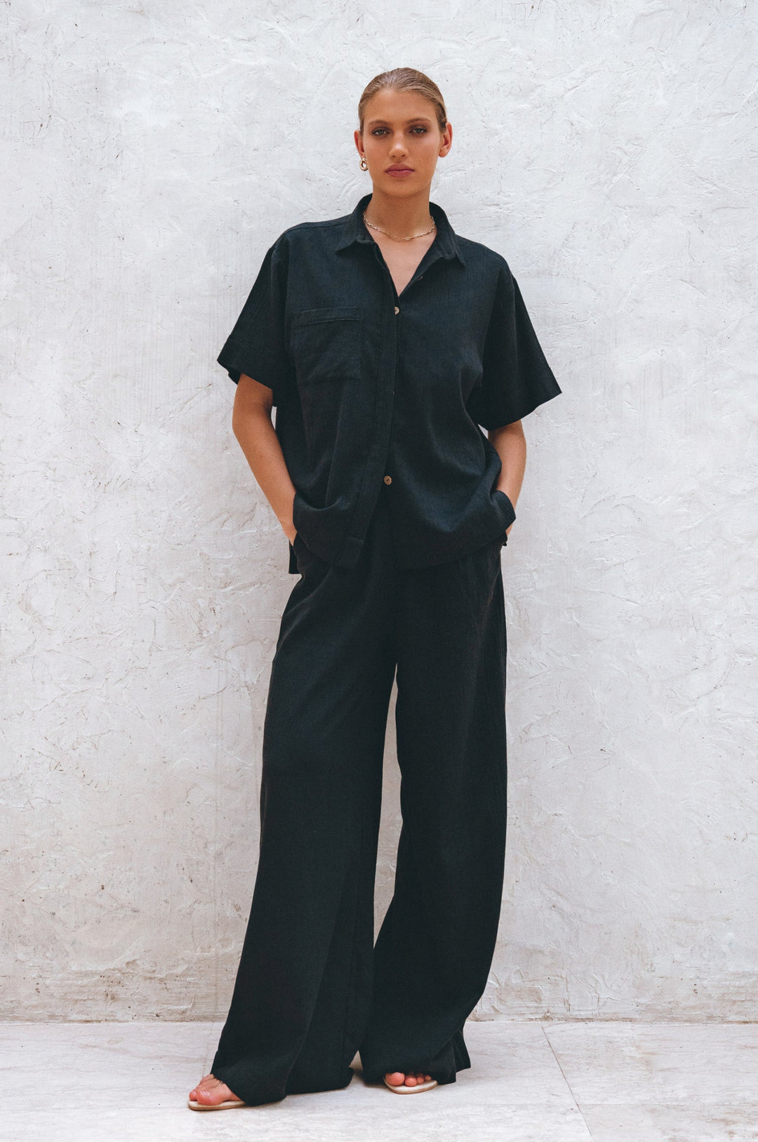 Raya Wide Leg Linen Pants by Bali Lane