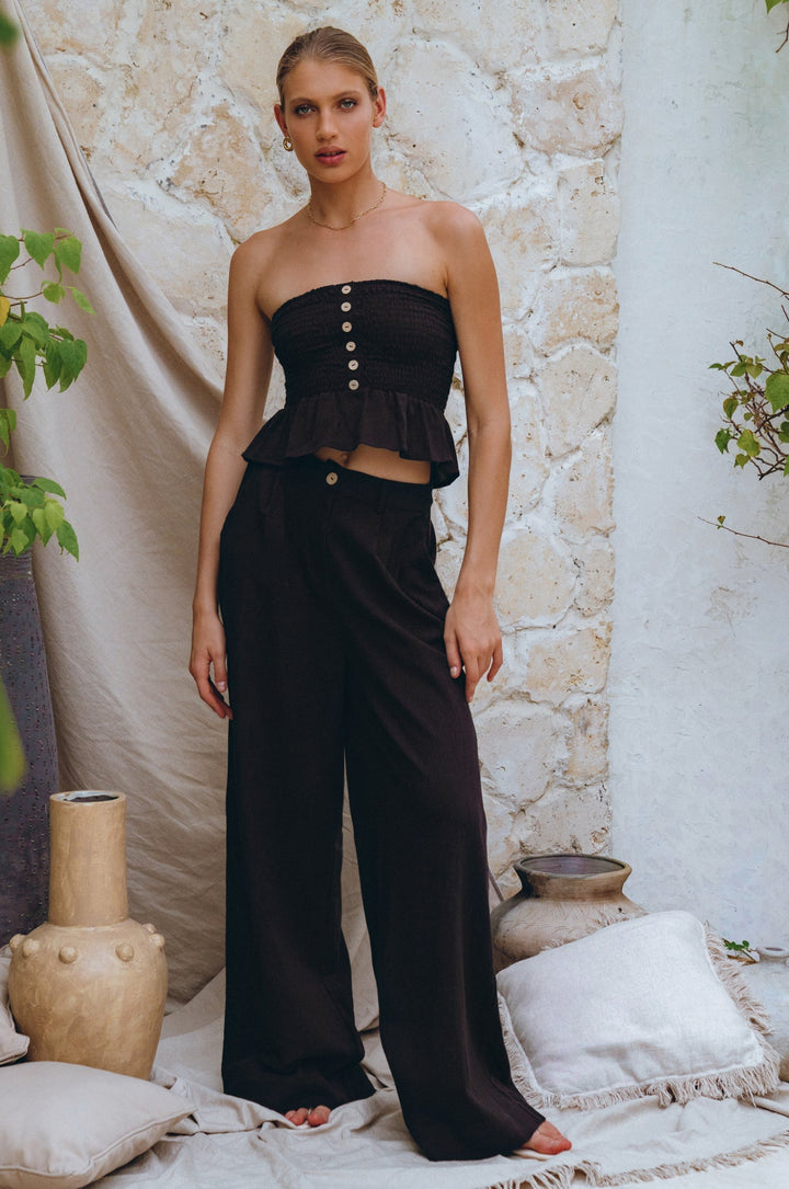 Raya Wide Leg Linen Pants by Bali Lane