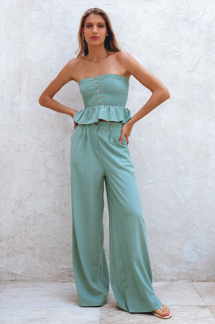 Raya Wide Leg Linen Pants by Bali Lane