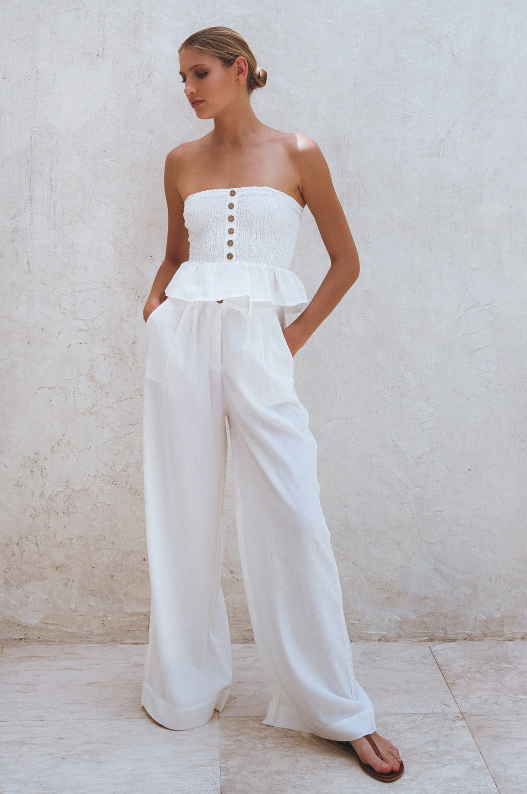 Raya Wide Leg Linen Pants by Bali Lane