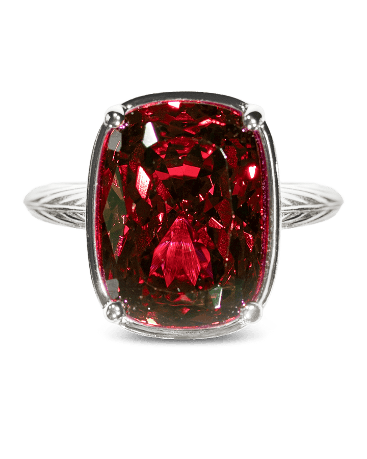 Garnet CZ  Elongated Cushion Cocktail Ring
