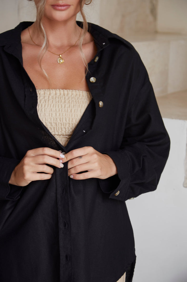 Romania Oversized Linen Shirt by Bali Lane