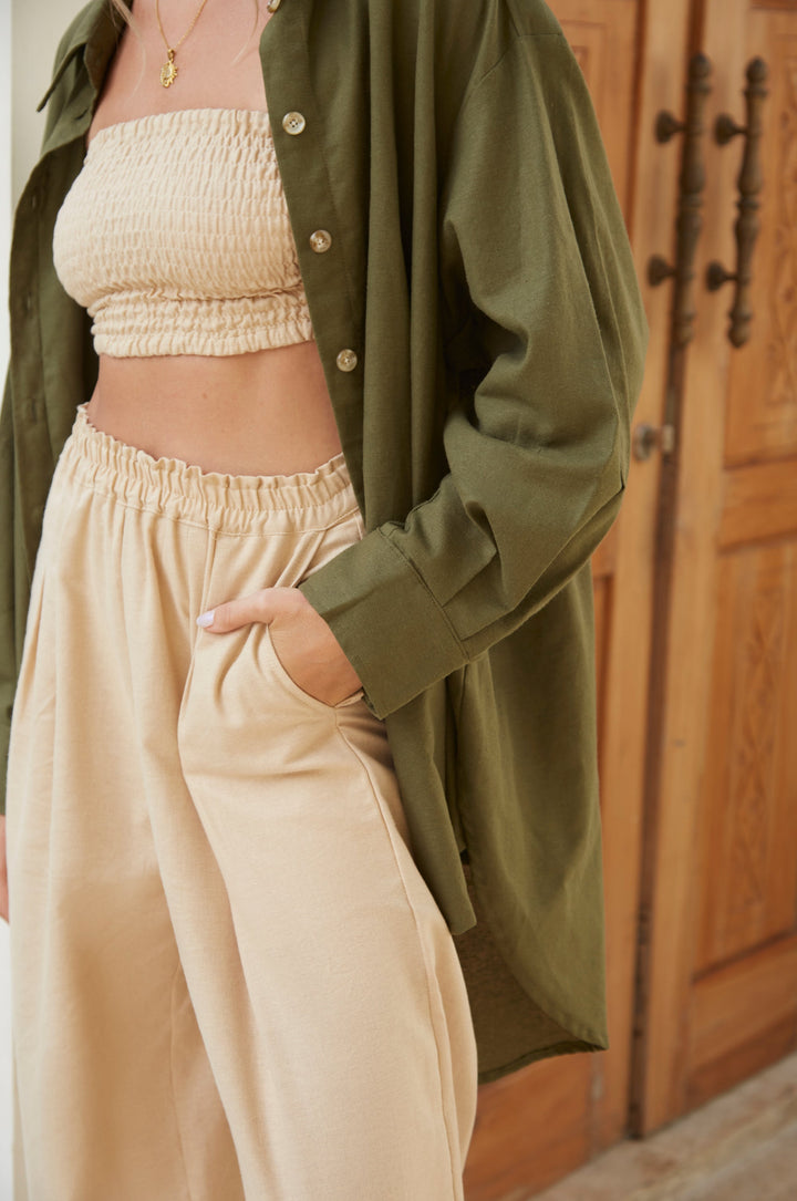 Romania Oversized Linen Shirt by Bali Lane