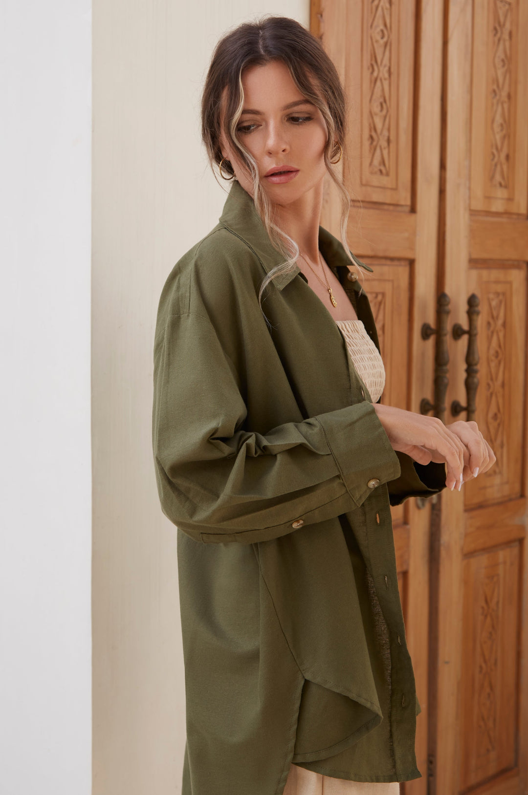 Romania Oversized Linen Shirt by Bali Lane