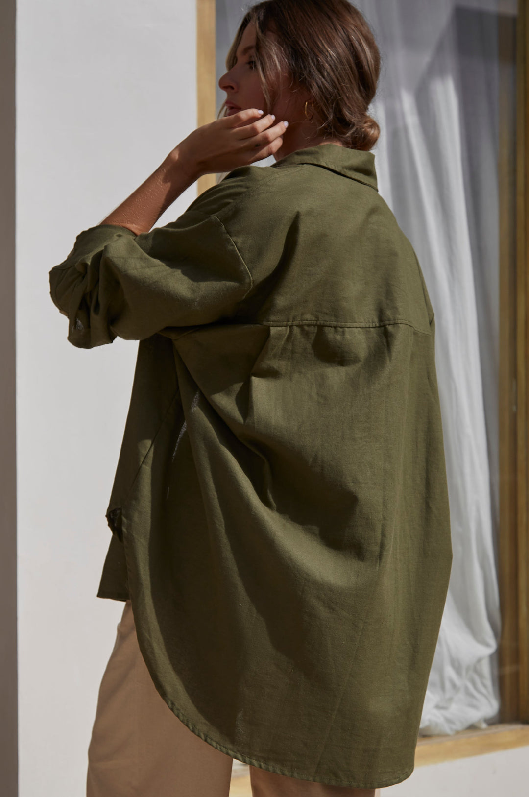 Romania Oversized Linen Shirt by Bali Lane