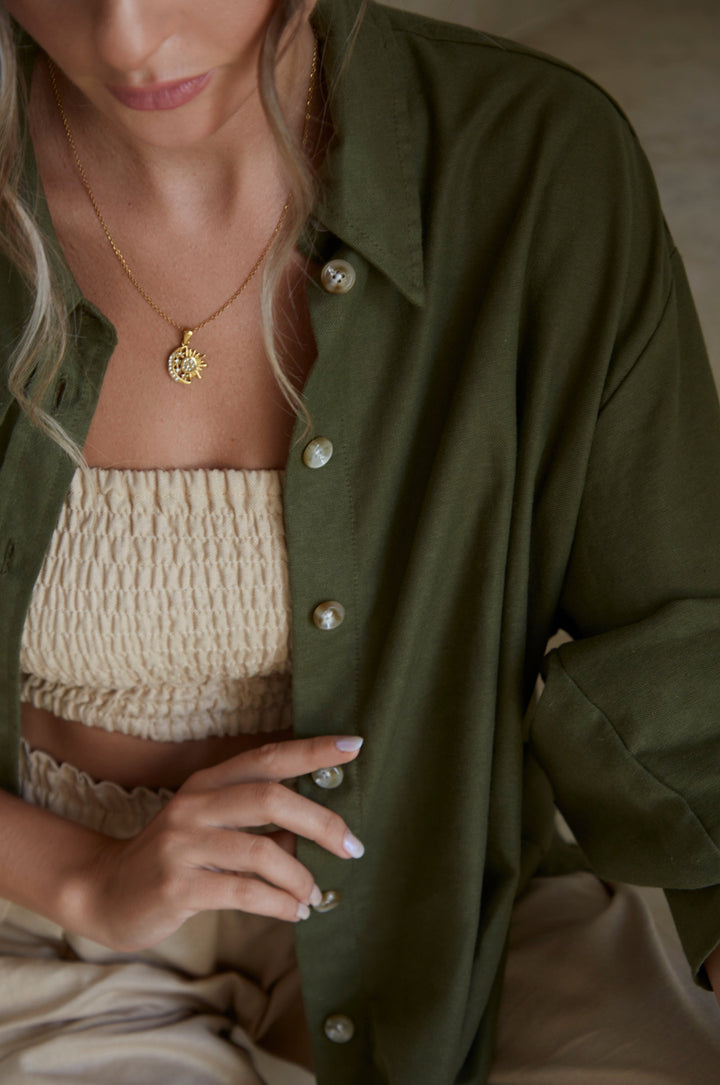 Romania Oversized Linen Shirt by Bali Lane