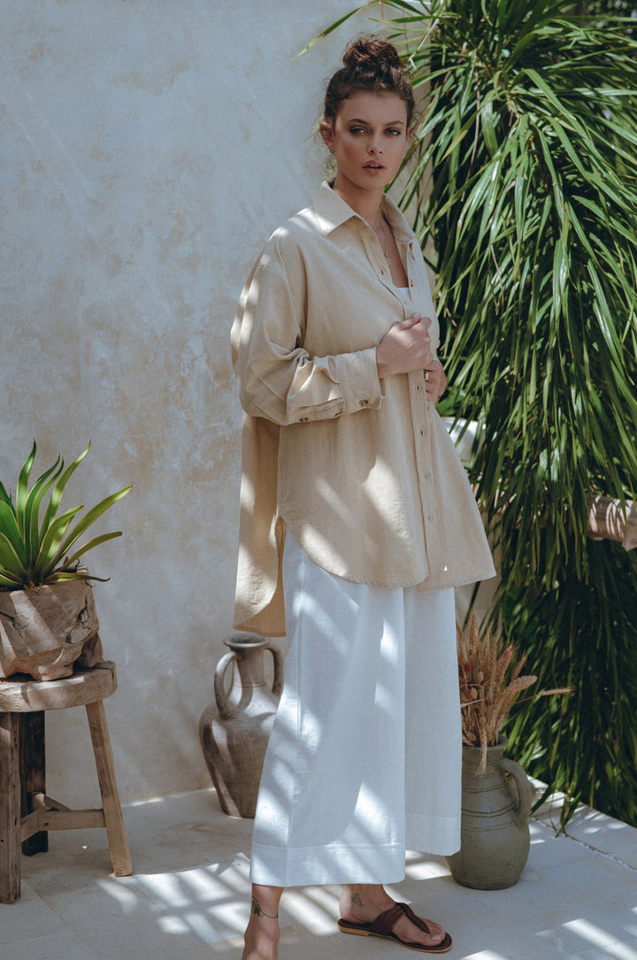 Romania Oversized Linen Shirt by Bali Lane