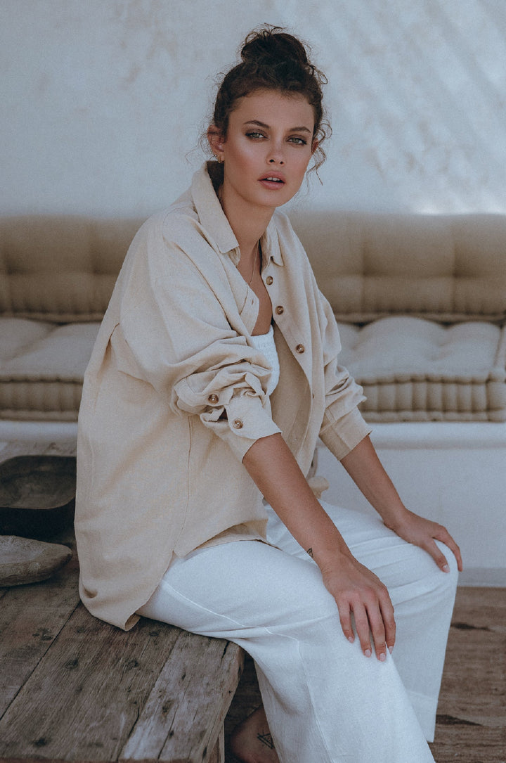 Romania Oversized Linen Shirt by Bali Lane