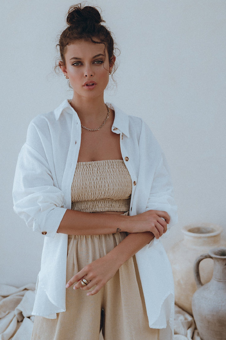 Romania Oversized Linen Shirt by Bali Lane