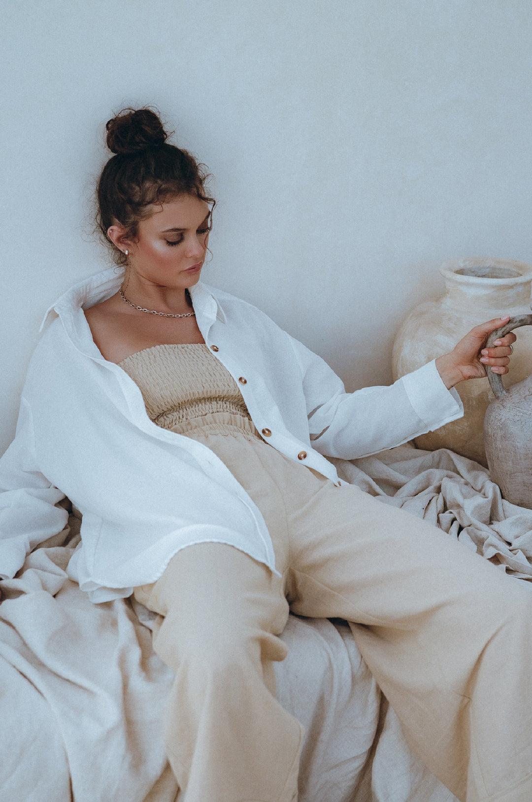 Romania Oversized Linen Shirt by Bali Lane