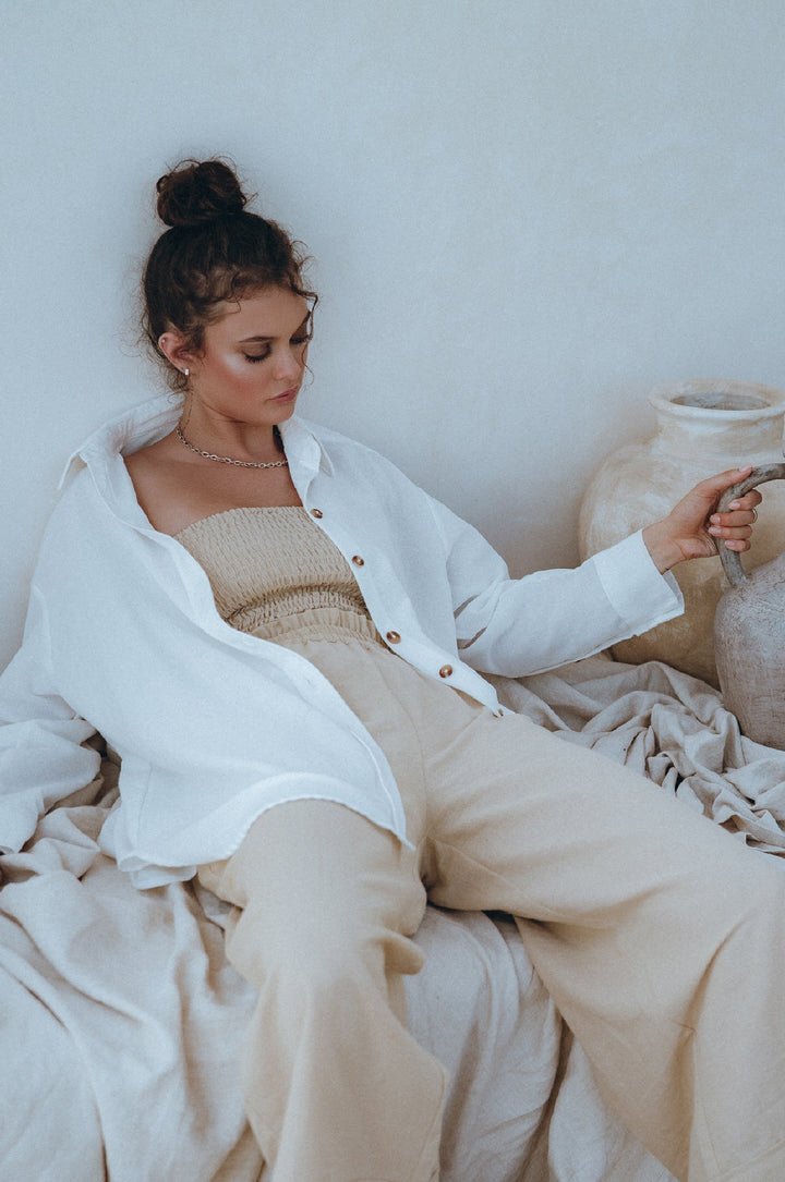 Romania Oversized Linen Shirt by Bali Lane