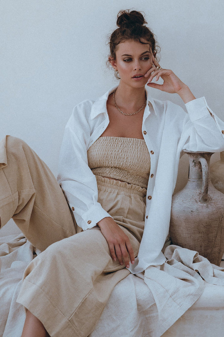 Romania Oversized Linen Shirt by Bali Lane