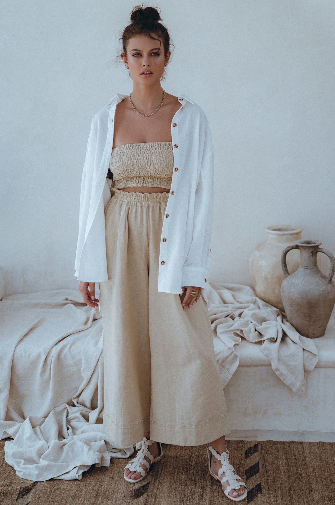 Romania Oversized Linen Shirt by Bali Lane