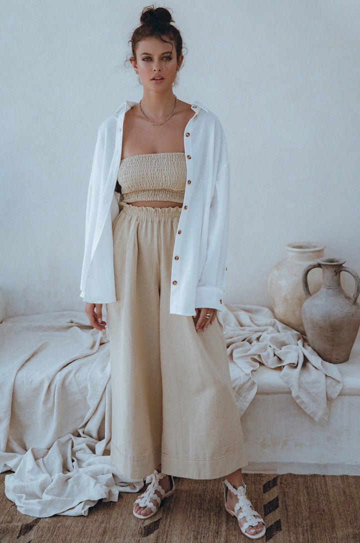 Romania Oversized Linen Shirt by Bali Lane