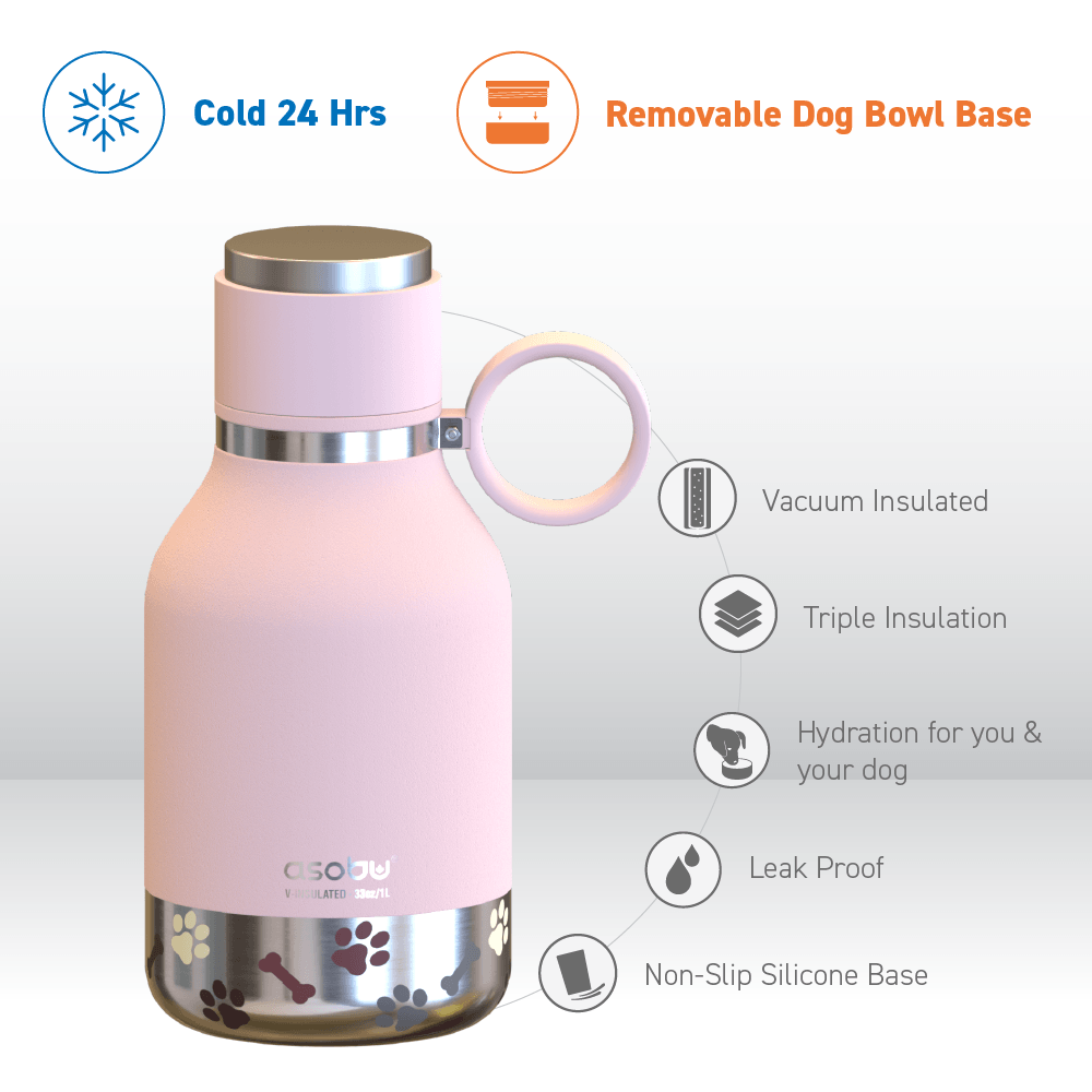 Powdered Pink Dog Bowl Bottle by ASOBU®