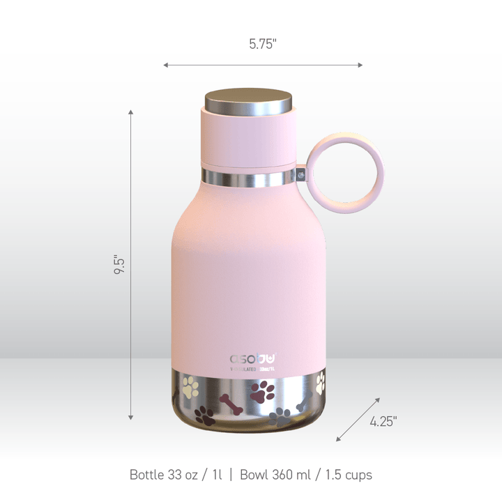 Powdered Pink Dog Bowl Bottle by ASOBU®
