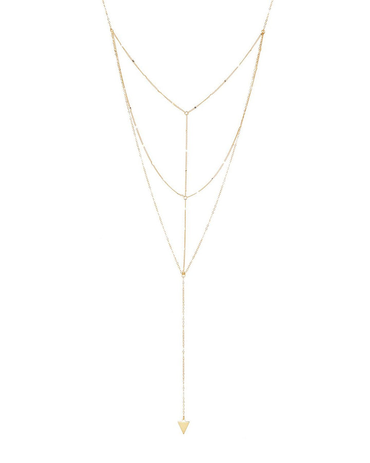 Triple Layer Triangle Drop Chain Necklace