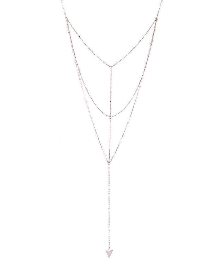 Triple Layer Triangle Drop Chain Necklace