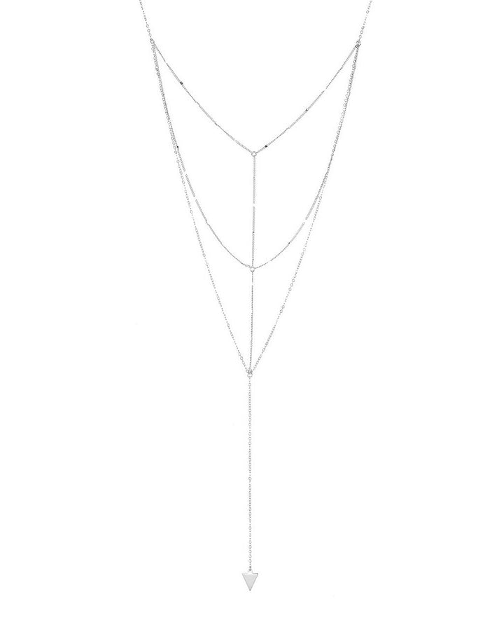 Triple Layer Triangle Drop Chain Necklace