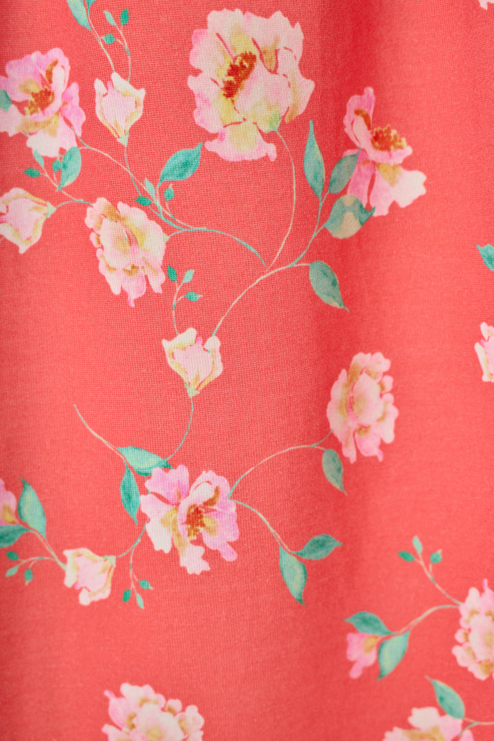 Siesta Dreams Dark Coral Floral Print Pajama Pants