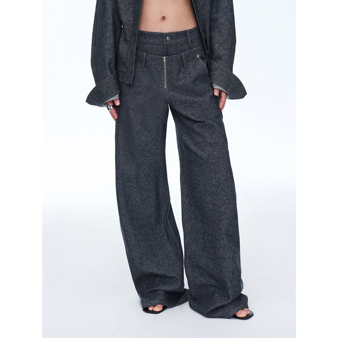 Fireladyfur Women's Stand-up Silhouette Double Waist Linen Trousers"Berlin Street" by Firelady Fur