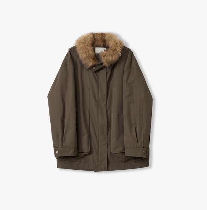 Fireladyfur Women's Water-Repellent Goose Down Parka with Removable Fox Fur Collar by Firelady Fur