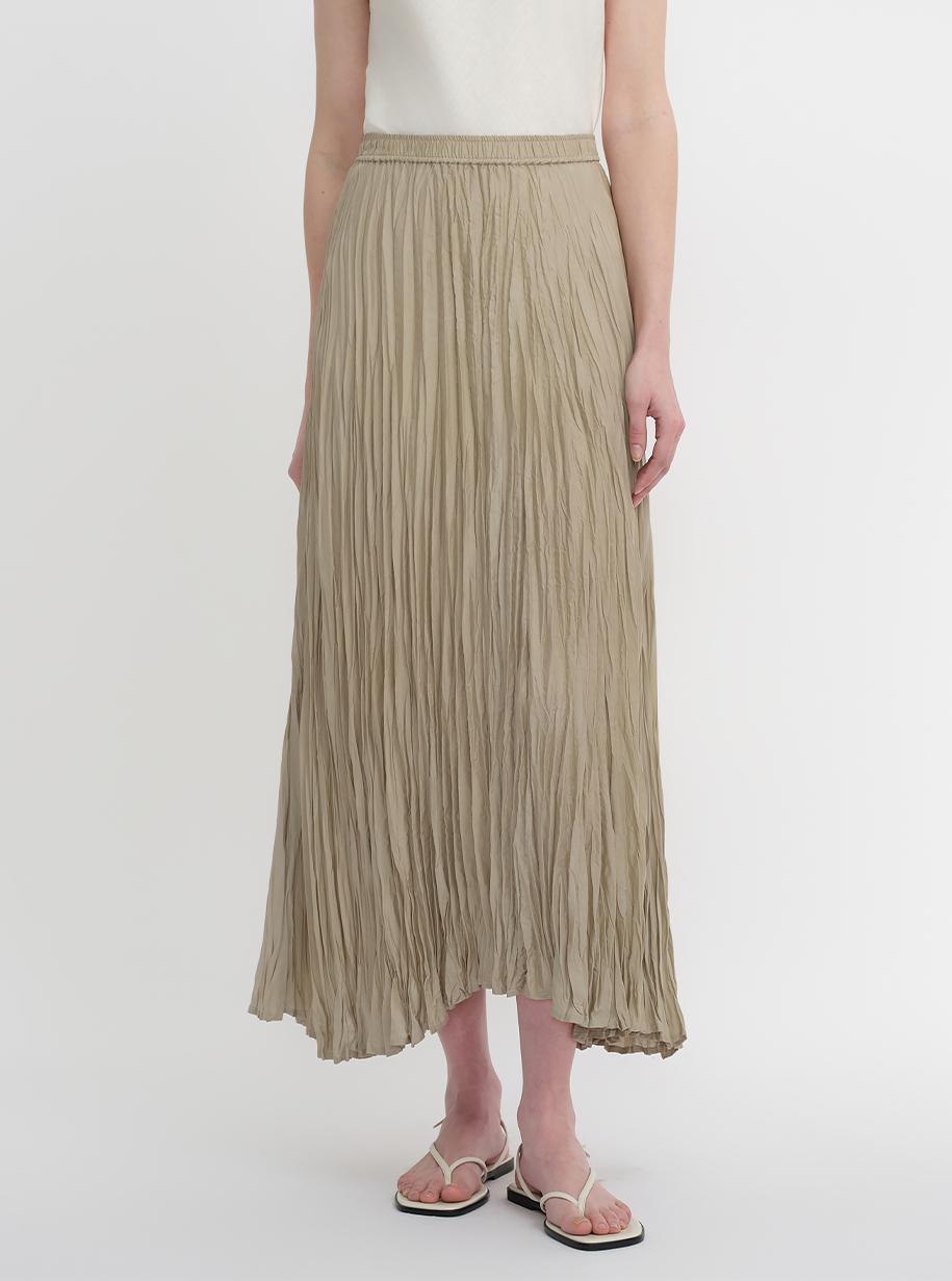 Mulberry silk custom pleated irregular hem skirt for women by Firelady Fur