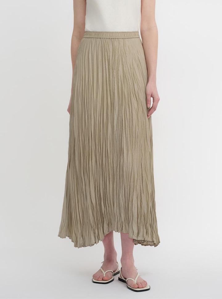 Mulberry silk custom pleated irregular hem skirt for women by Firelady Fur
