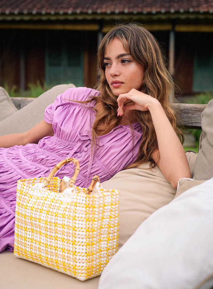 The Srikandi Mini Ruffle Dress In Light Purple