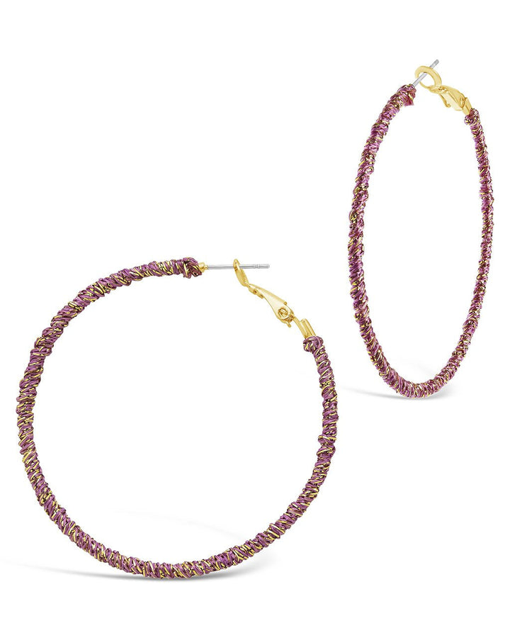 Threaded Hoop Earrings by Sterling Forever