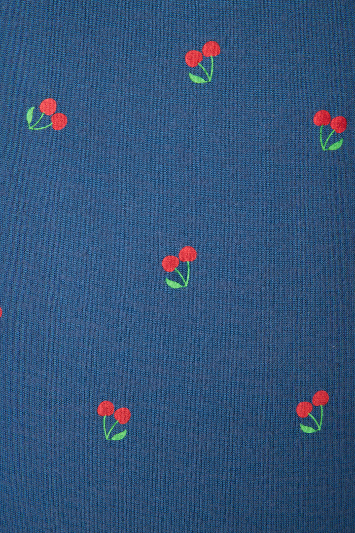Star Spangled True Navy Cherry Print Banded Pants