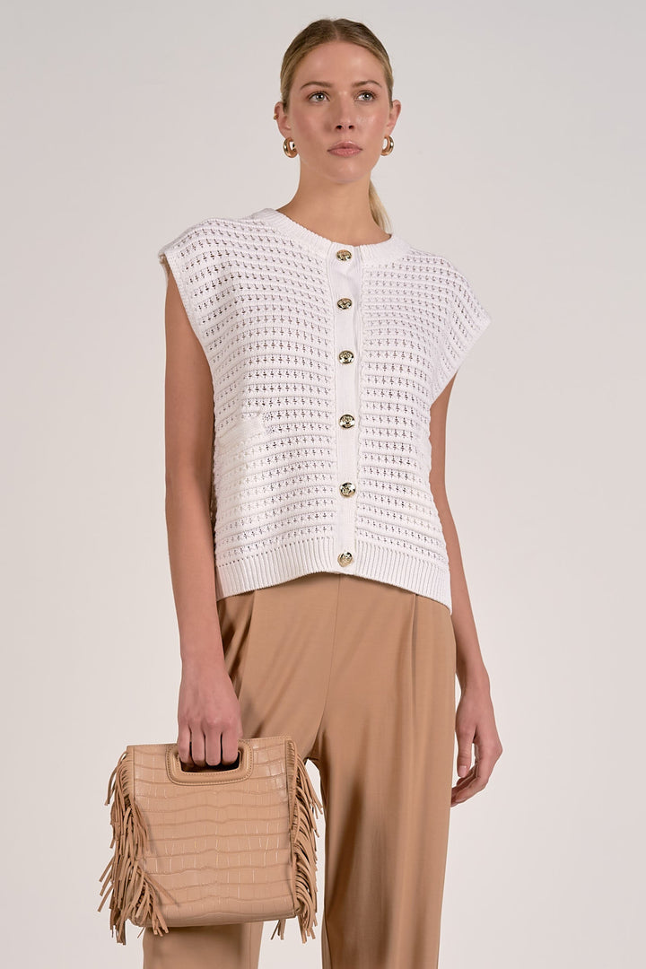 Ayla Sweater Vest White