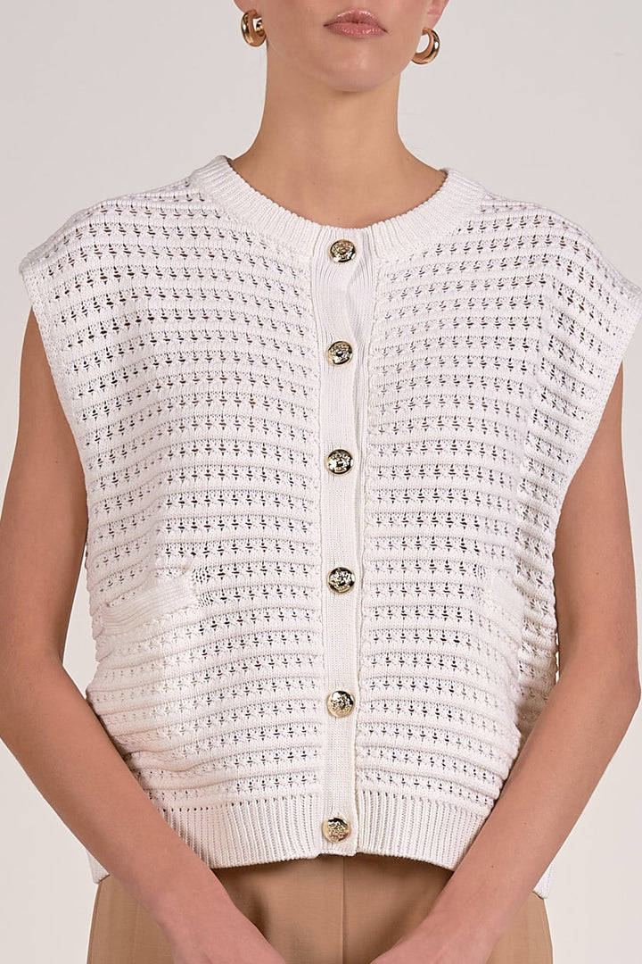 Ayla Sweater Vest White