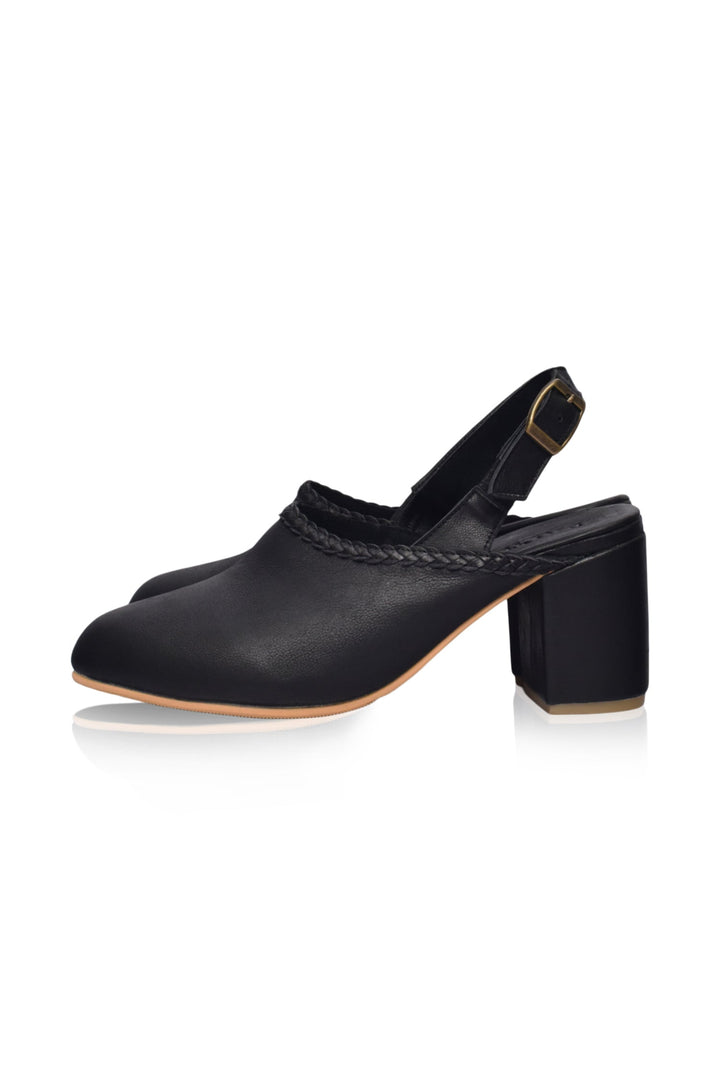 Savage Leather Slingback Heels by Bali Lane