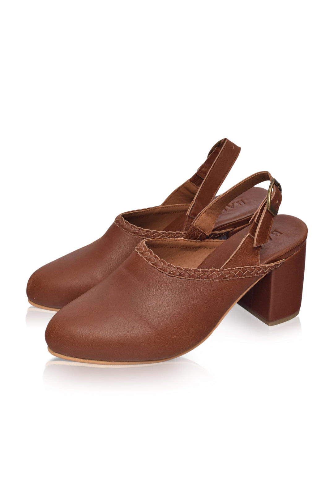 Savage Leather Slingback Heels by Bali Lane