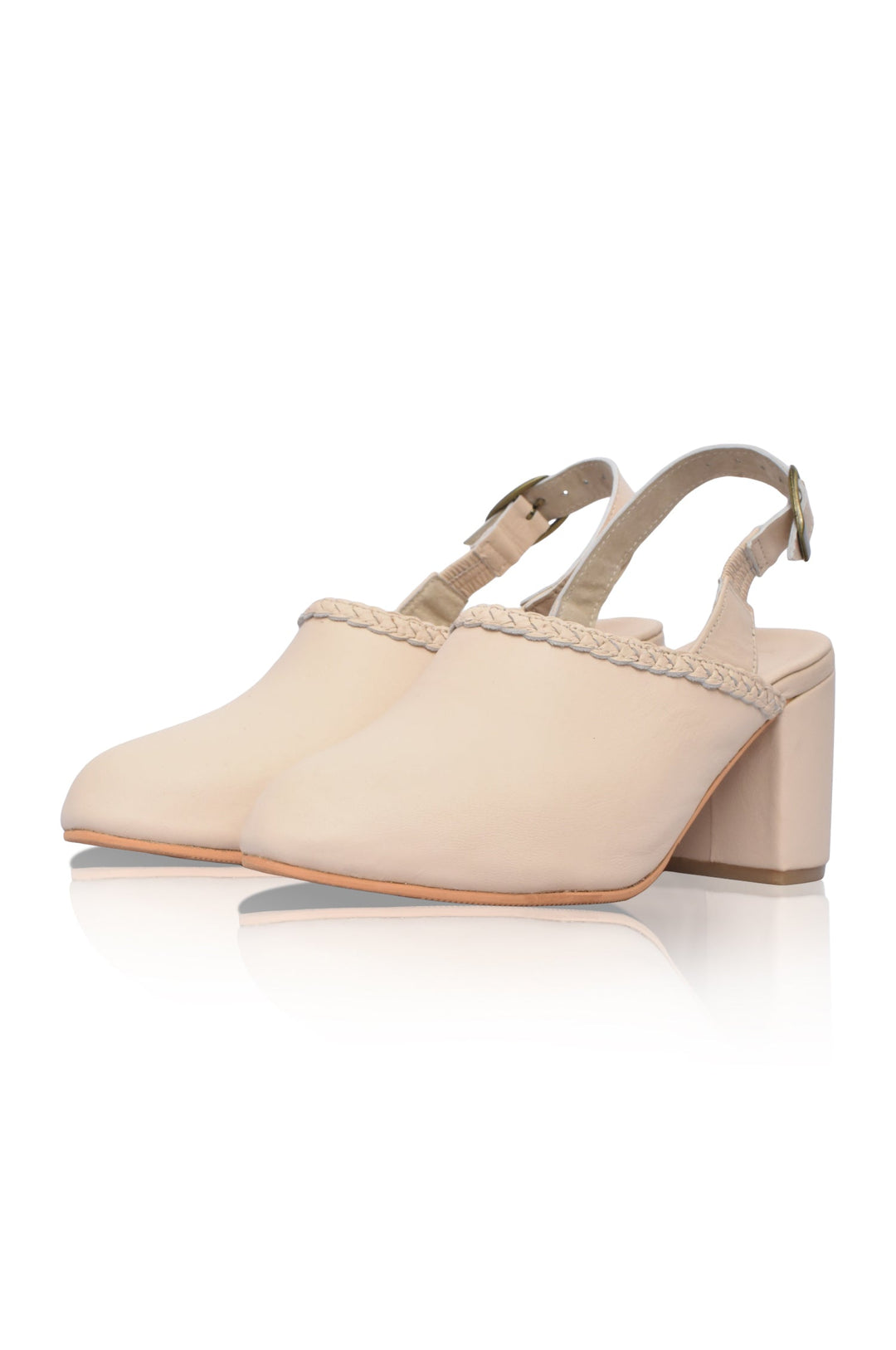 Savage Leather Slingback Heels by Bali Lane