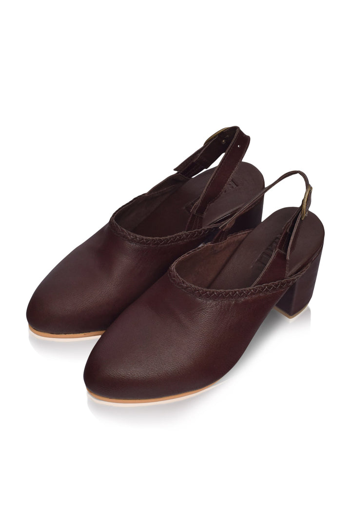 Savage Leather Slingback Heels by Bali Lane