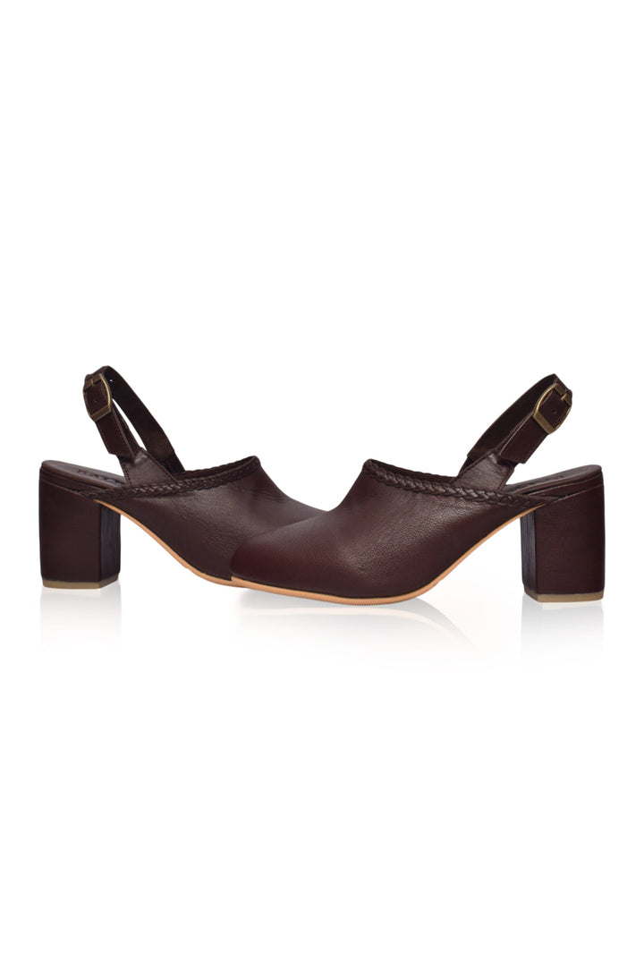 Savage Leather Slingback Heels by Bali Lane