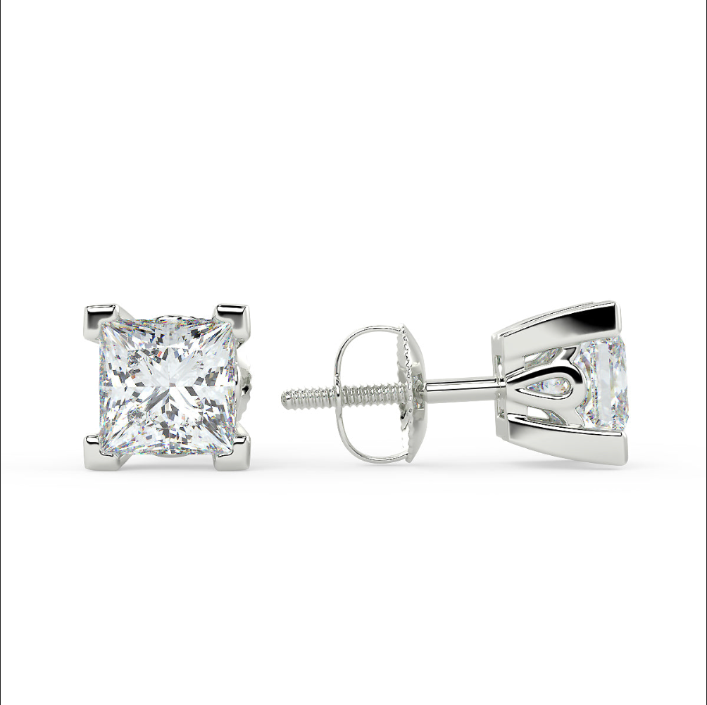 Sirius Princess Stud Earrings - Multiple Sizes by Brilliant Carbon