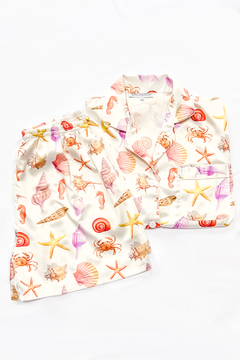Sea Life Satin Pajamas by Spikes and Seams