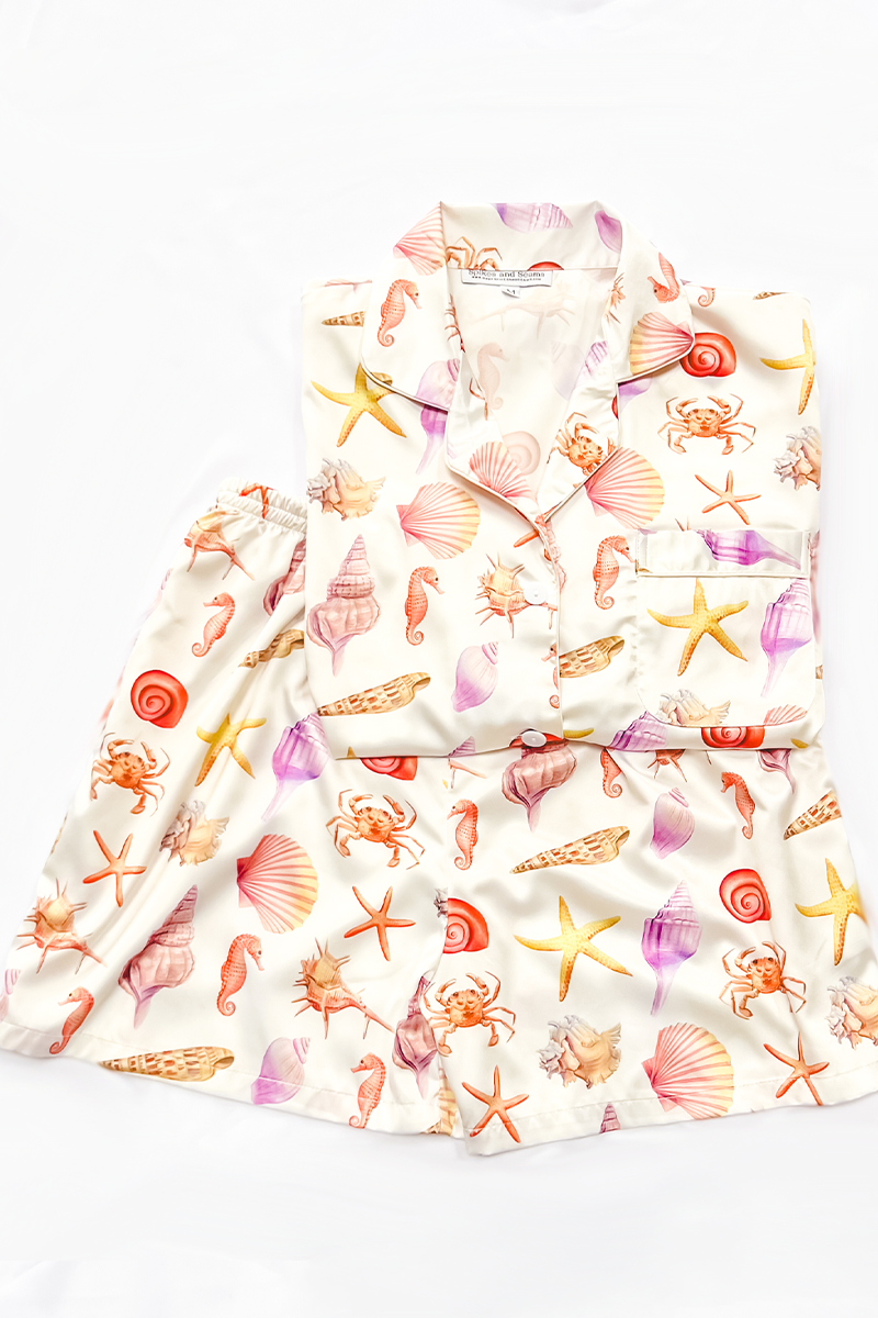Sea Life Satin Pajamas by Spikes and Seams