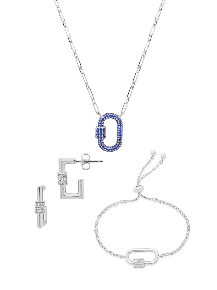 Carabiner Lock Necklace Bundle - Pave CZ