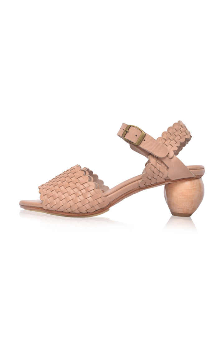 Sicily Wooden Heel Woven Sandals by ELF