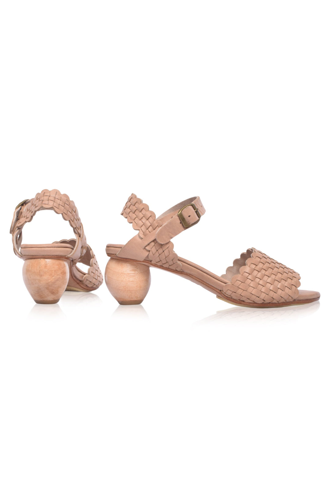 Sicily Wooden Heel Woven Sandals by ELF