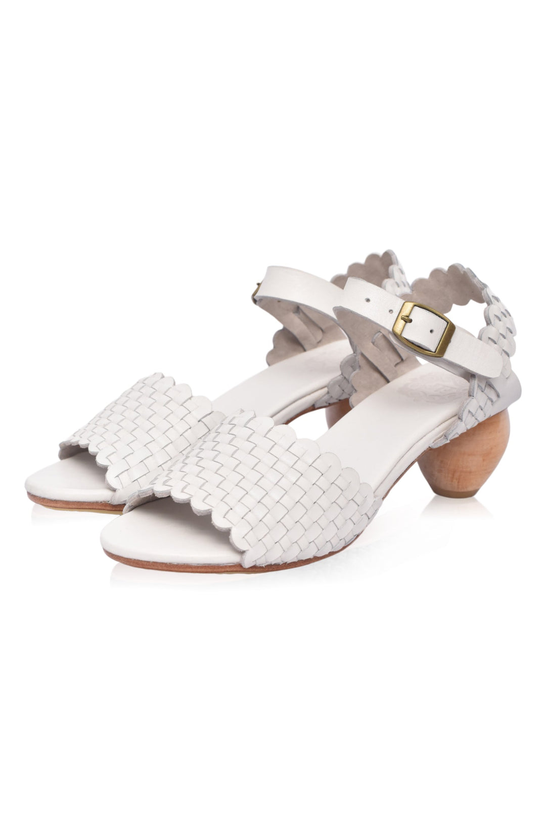 Sicily Wooden Heel Woven Sandals by ELF
