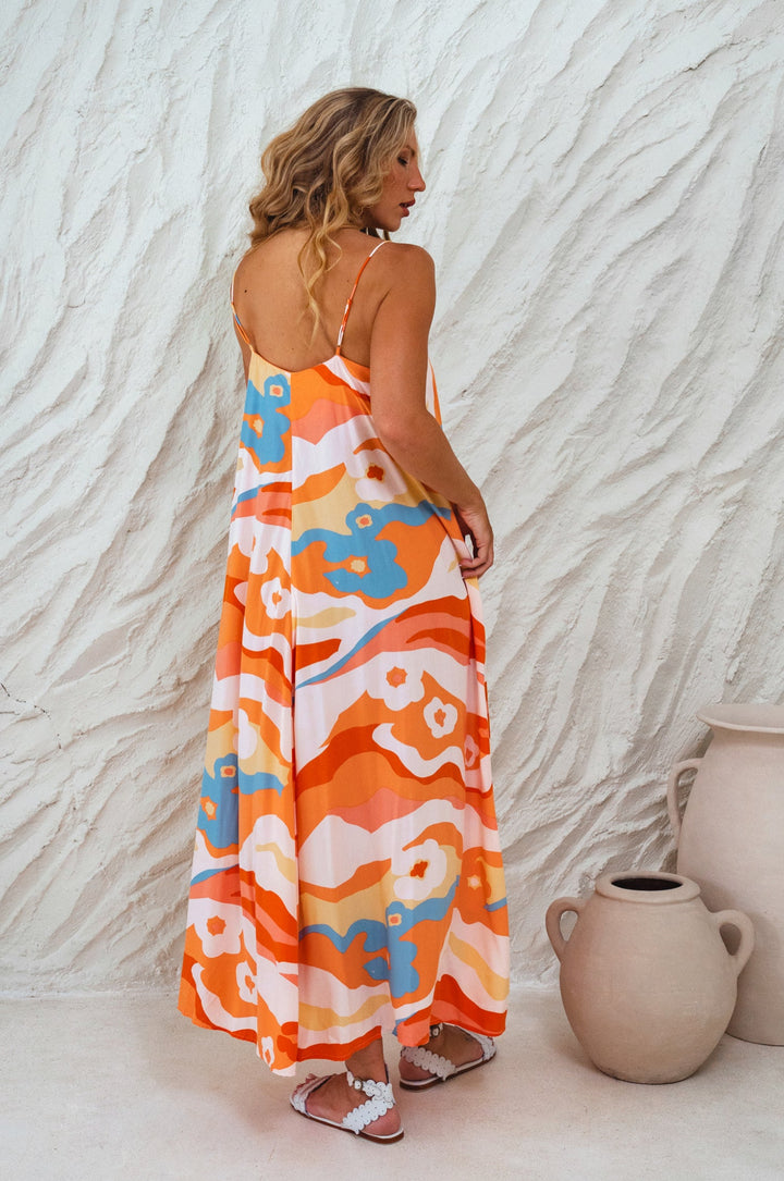 Silky Wind Strappy Maxi Dress by Bali ELF