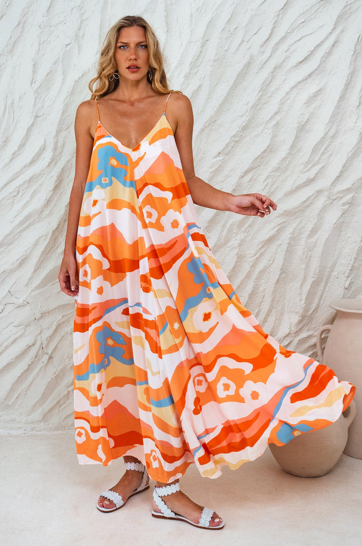 Silky Wind Strappy Maxi Dress by Bali ELF