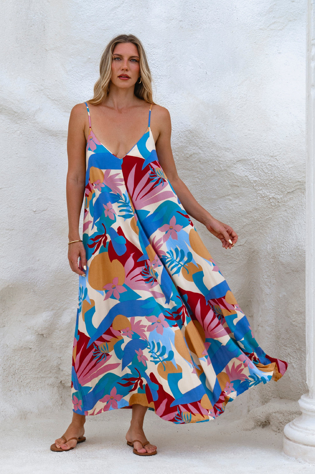 Silky Wind Strappy Maxi Dress by Bali ELF