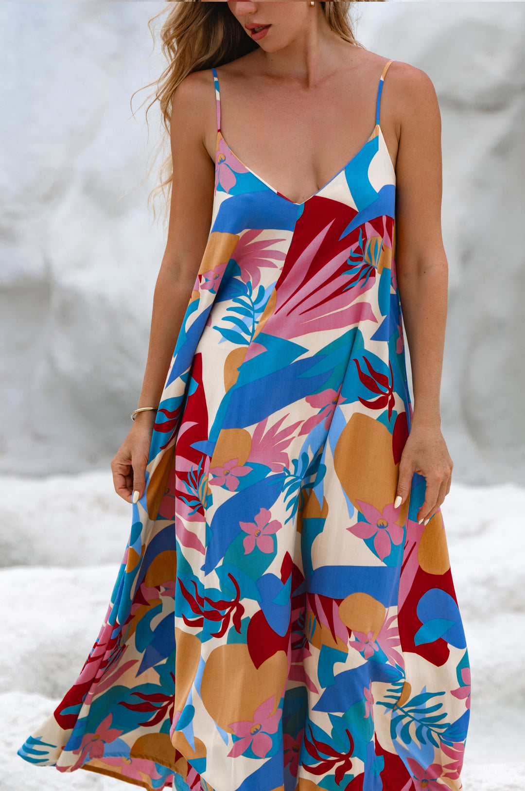 Silky Wind Strappy Maxi Dress by Bali ELF